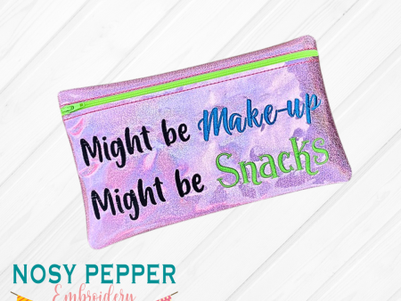 Might be make up Might be Snacks ITH bag (4 sizes available) lined machine embroidery design DIGITAL DOWNLOAD For Discount