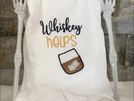 Whiskey helps applique machine embroidery design (4 sizes included) DIGITAL DOWNLOAD Sale