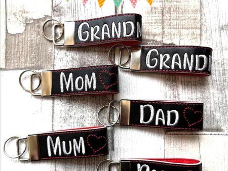 Family Keyfob set 5x7 & 6x10 Hoop sizes set of 7 designs machine embroidery design DIGITAL DOWNLOAD For Discount