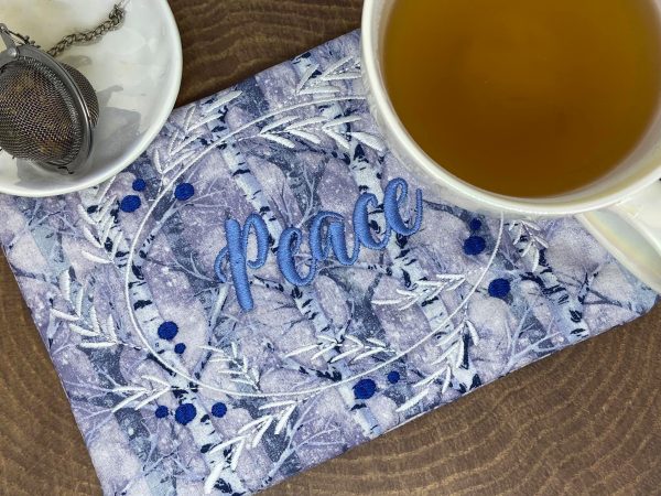 Peace ITH Mug Rug (4 sizes included) machine embroidery design DIGITAL DOWNLOAD Online now