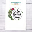 Calm the F*ck down machine embroidery design (4 sizes included) DIGITAL DOWNLOAD on Sale