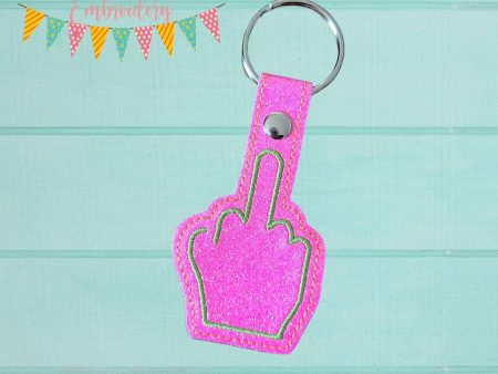 Middle Finger Snap tab (Single and Multi File included) machine embroidery design DIGITAL DOWNLOAD Online Hot Sale