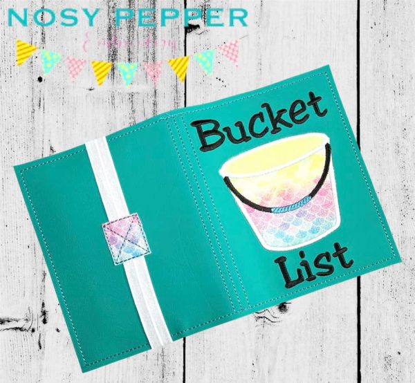 Bucket list applique notebook cover (2 sizes available) machine embroidery design DIGITAL DOWNLOAD Hot on Sale