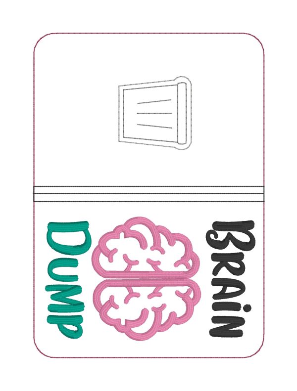 Brain Dump applique notebook cover (2 sizes available) machine embroidery design DIGITAL DOWNLOAD Fashion