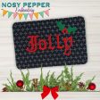 Jolly quilted ITH Mug Rug (4 sizes included) machine embroidery design DIGITAL DOWNLOAD Online