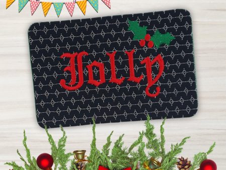 Jolly quilted ITH Mug Rug (4 sizes included) machine embroidery design DIGITAL DOWNLOAD Online