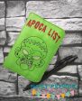 Apoca list Notebook cover (2 sizes available) machine embroidery design DIGITAL DOWNLOAD Online now