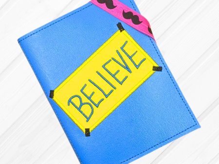 Believe applique notebook cover (2 sizes available) machine embroidery design DIGITAL DOWNLOAD Online