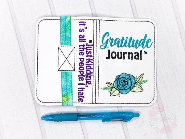 Gratitude List notebook cover (2 sizes available) machine embroidery design DIGITAL DOWNLOAD Hot on Sale