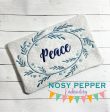 Peace ITH Mug Rug (4 sizes included) machine embroidery design DIGITAL DOWNLOAD Online now