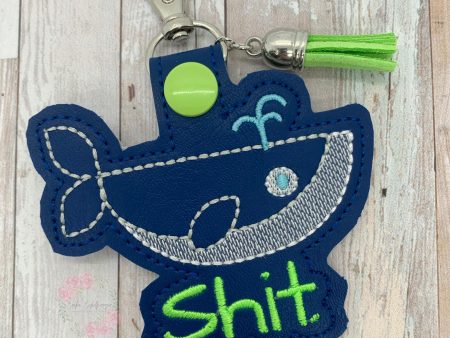 Whale sh*t snap tab (single & multi files included) machine embroidery design DIGITAL DOWNLOAD Sale