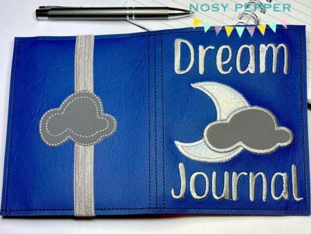 Dream Journal notebook cover (2 sizes available) machine embroidery design DIGITAL DOWNLOAD on Sale