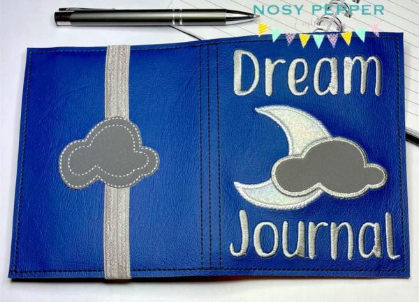 Dream Journal notebook cover (2 sizes available) machine embroidery design DIGITAL DOWNLOAD on Sale