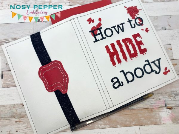 How to hide a body notebook cover (2 sizes available) machine embroidery design DIGITAL DOWNLOAD Online Hot Sale