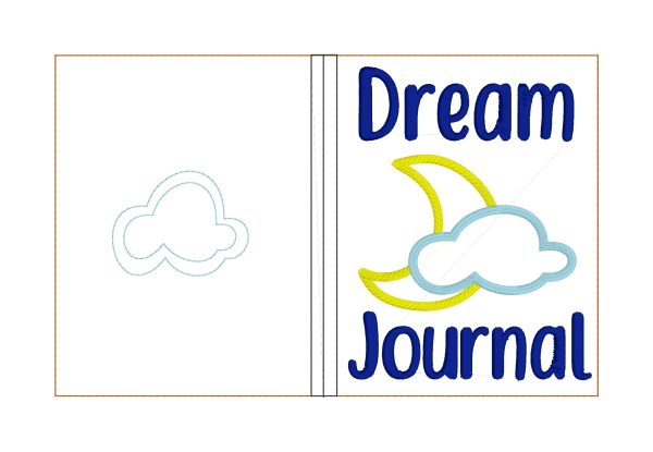 Dream Journal notebook cover (2 sizes available) machine embroidery design DIGITAL DOWNLOAD on Sale