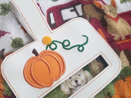 Pumpkin applique towel topper (5x7 & 5x10 versions included) machine embroidery design DIGITAL DOWNLOAD For Discount