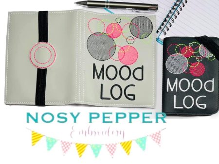 Mood Log notebook cover (2 sizes available) machine embroidery design DIGITAL DOWNLOAD For Cheap