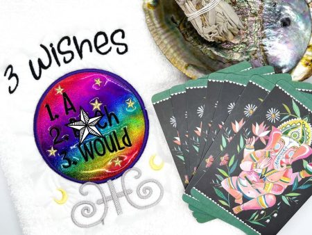 3 Wishes applique (4 sizes included) machine embroidery design DIGITAL DOWNLOAD For Sale