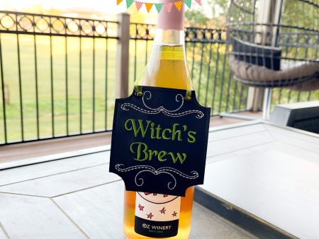 Witch s Brew Wine tag machine embroidery design DIGITAL DOWNLOAD Hot on Sale