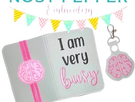 I am very busy notebook cover (2 sizes available) machine embroidery design DIGITAL DOWNLOAD Discount