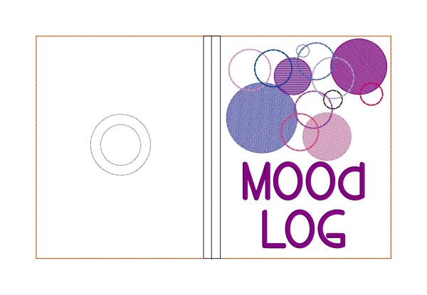 Mood Log notebook cover (2 sizes available) machine embroidery design DIGITAL DOWNLOAD For Cheap