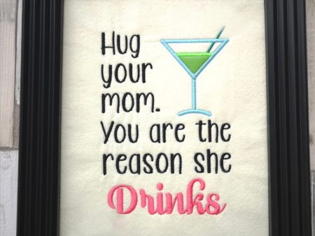 The reasons she drinks applique machine embroidery design (4 sizes included) DIGITAL DOWNLOAD Online now