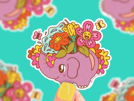 Elephant Watering Can Vinyl Sticker Online