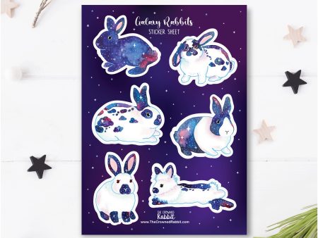 Galaxy Rabbit Vinyl Sticker Sheet Online now